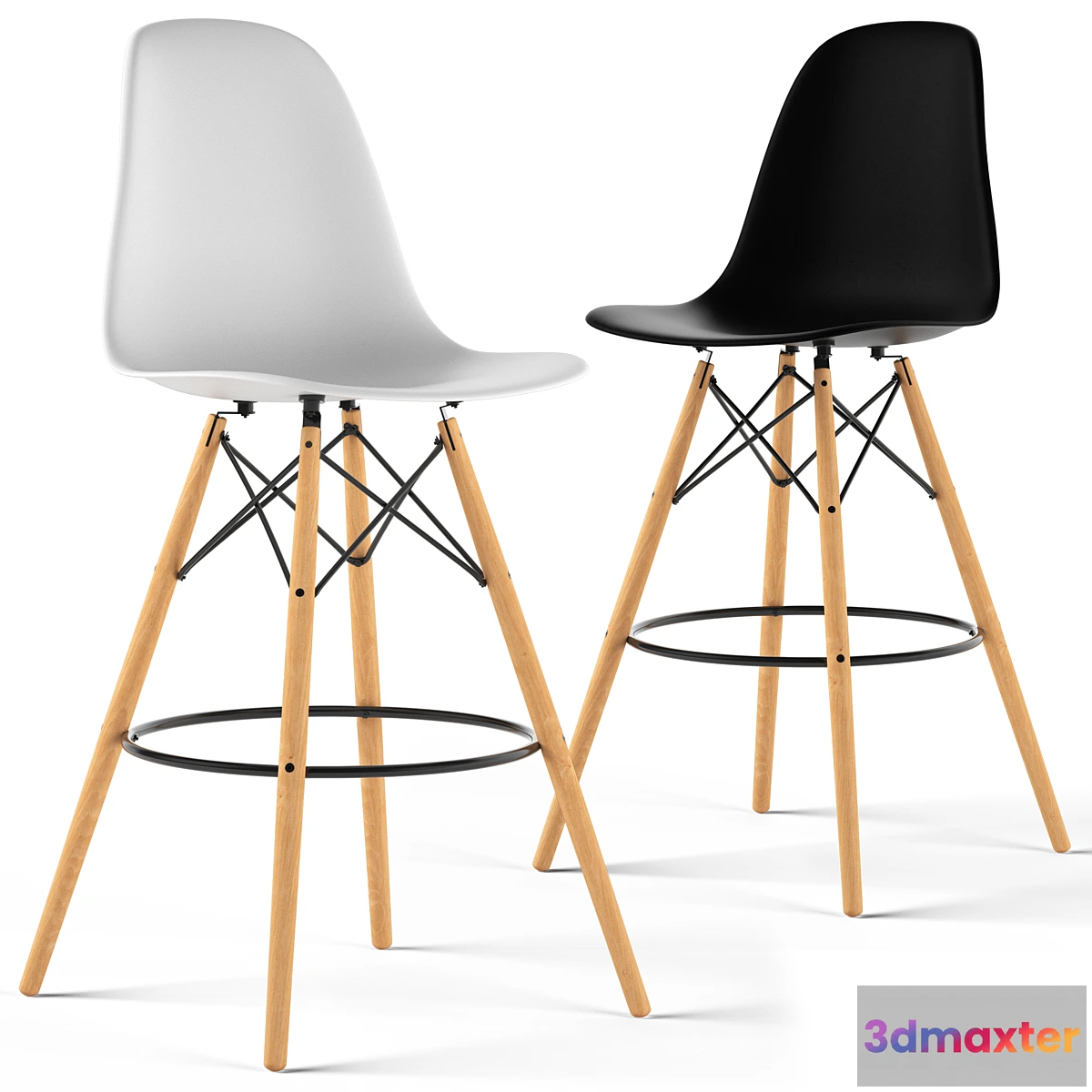 1408188 - Loftdesigne Stool 3753 - Eames Plastic Stool 3D Max