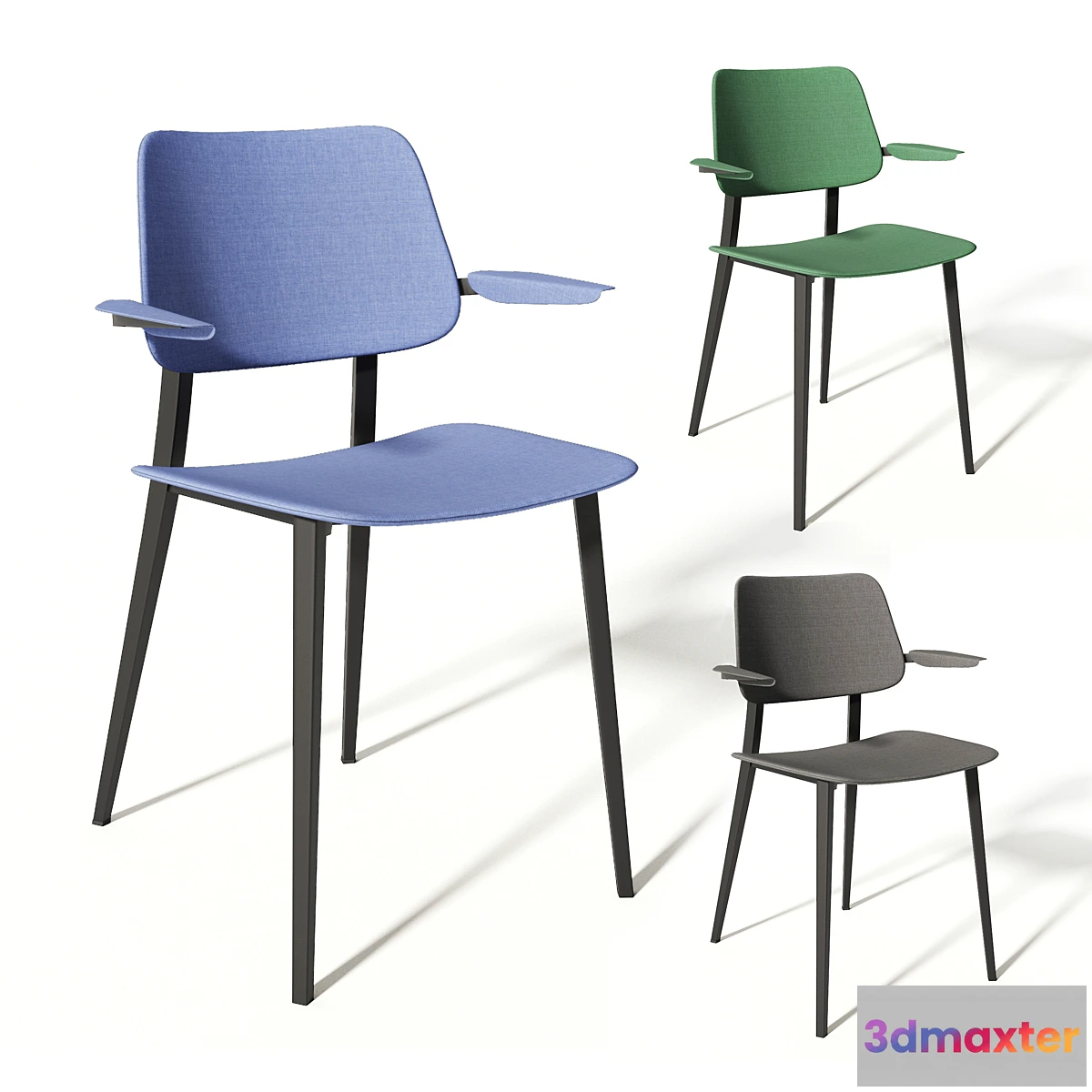 1413344 - Chair with armrests Midj Joe 3D Max