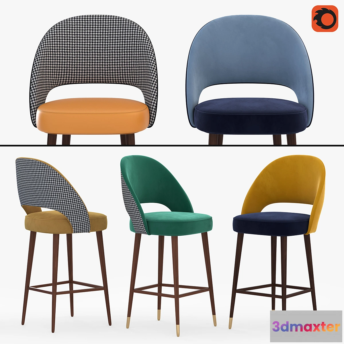 1416710 - AVA BAR CHAIRS_set 3D Max