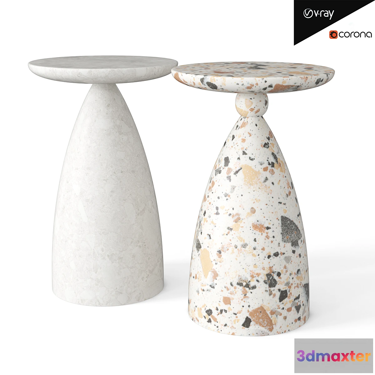 1419416 - Ceramic garden stool set 7 3D Max