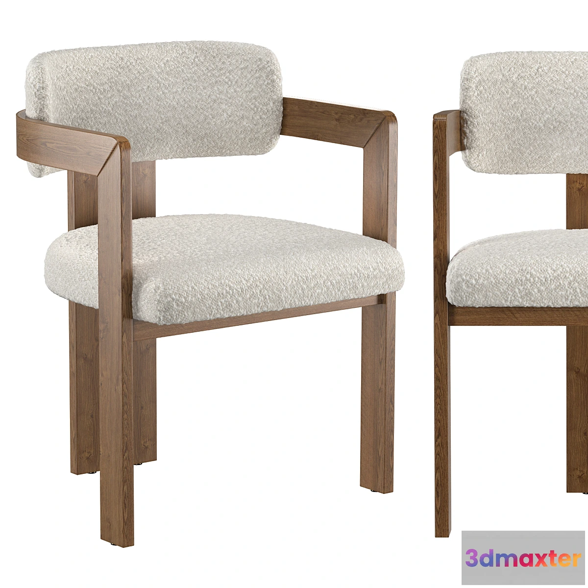 1419718 - Curved Walnut Dining Chair 3D Max