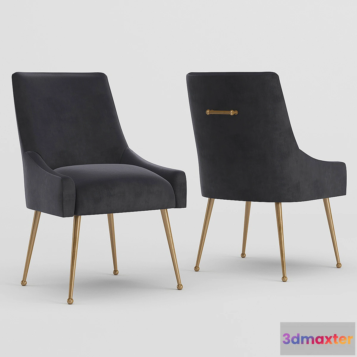 1421702 - Beatrix Grey Velvet Side Chair 3D Max