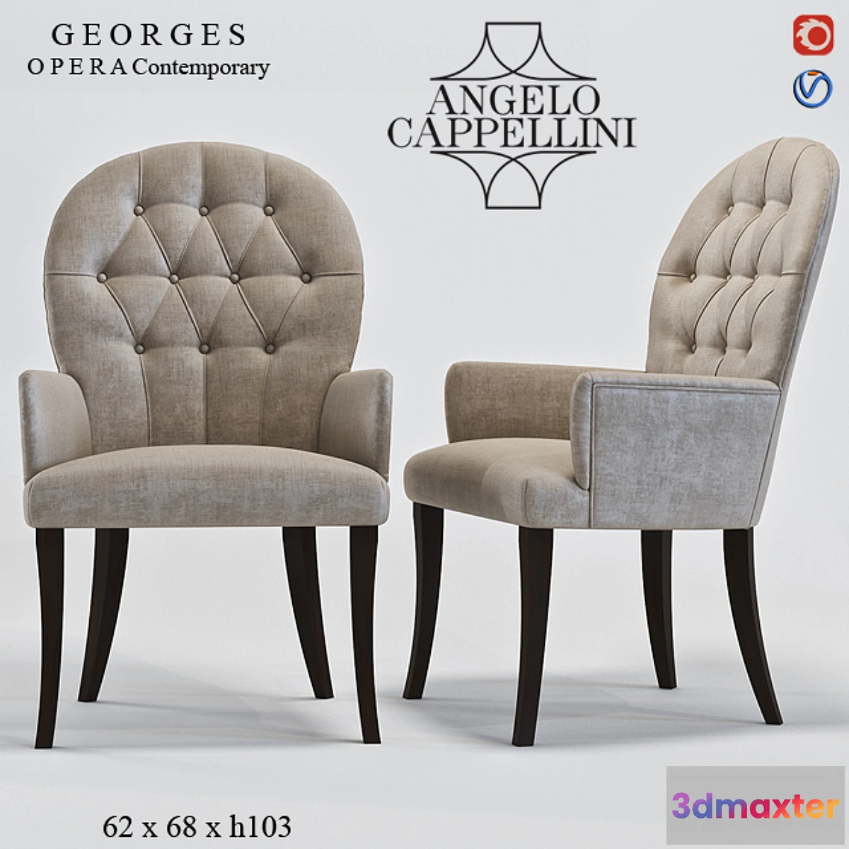 1423490 - Angelo Cappellini GEORGES Contemporary 3D Max