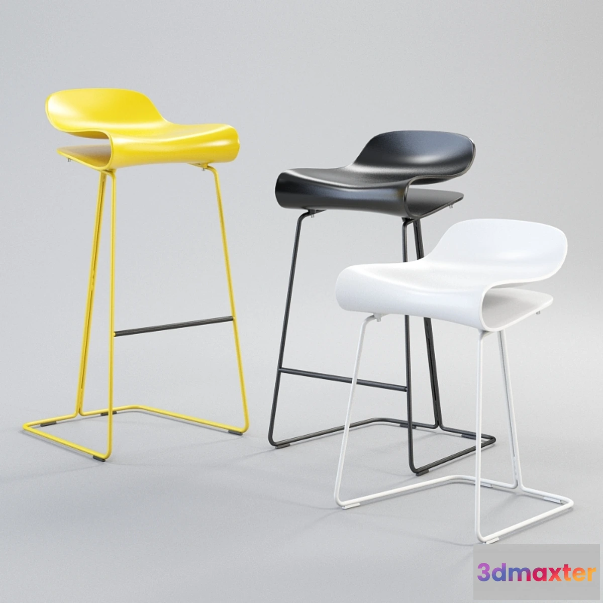 1427476 - KRISTALIA BCN Slide Base Bar Chair 3D Max