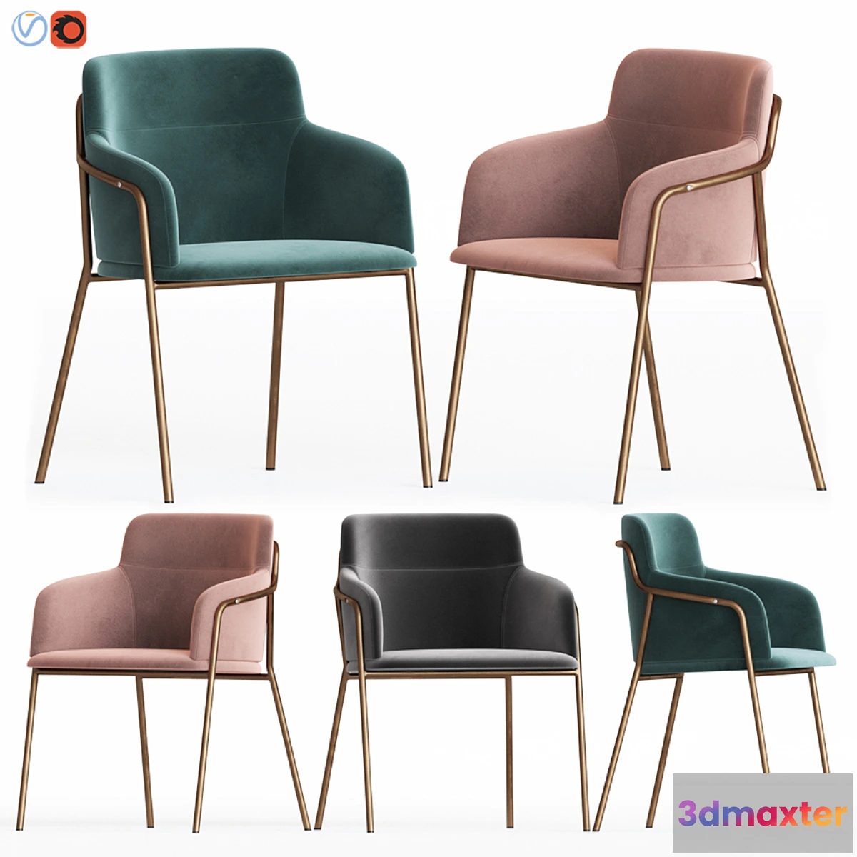 1435396 - Cult Living Harriet Dining Chair 3D Max