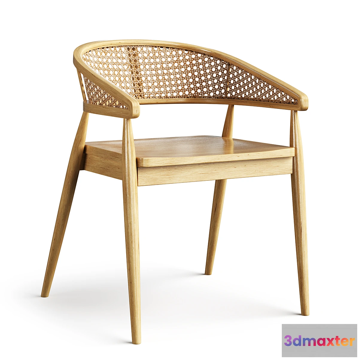 1439912 - Stool rattan wood 3D Max