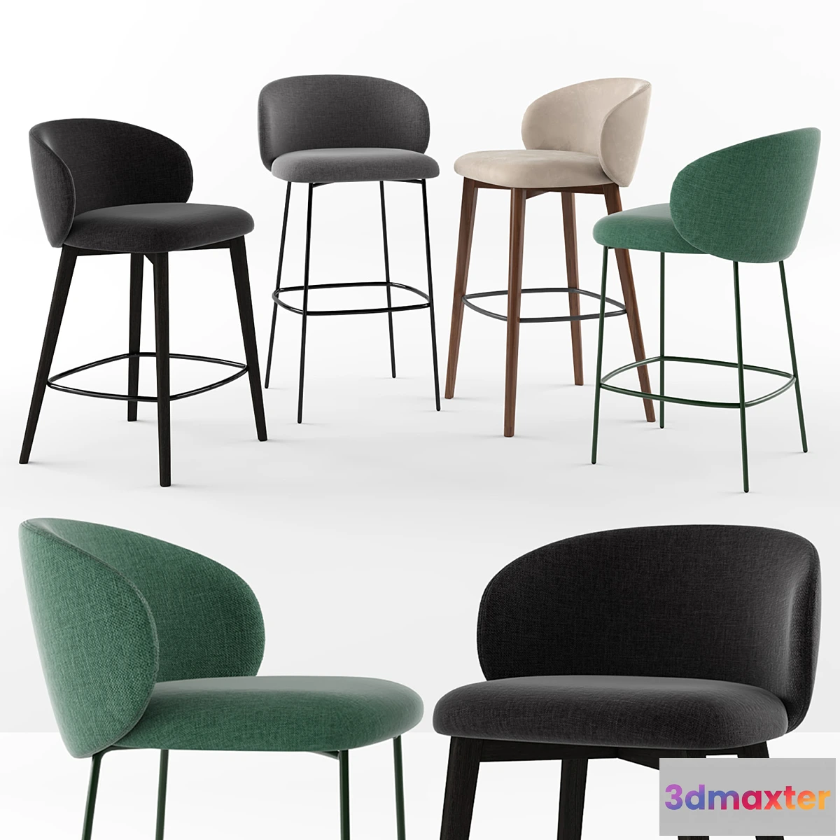 1441916 - Connubia Tuka bar stools 3D Max