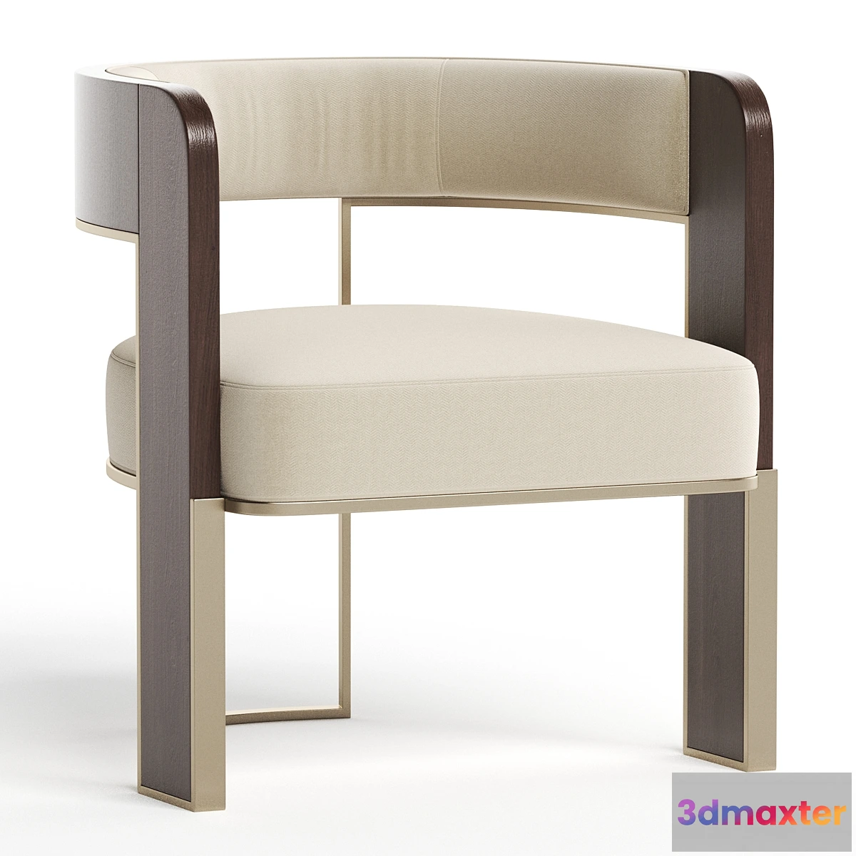 1442480 - Modern Streamline Wide Barrel Chair 3D Max