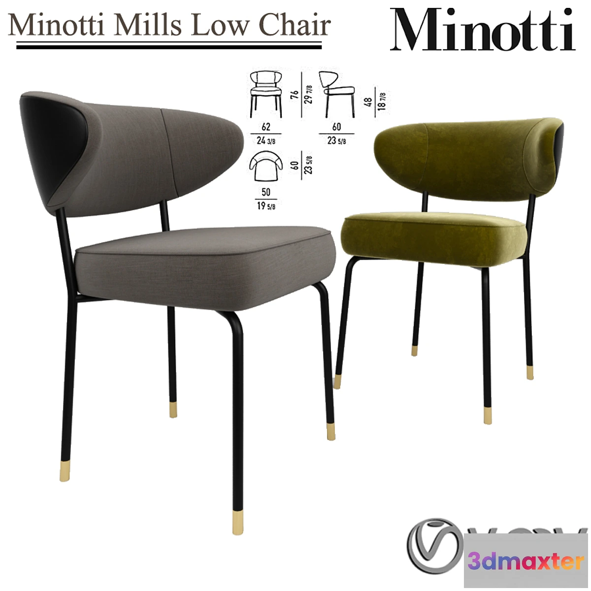 1444800 - Minotti Mills Low Chair 3D Max