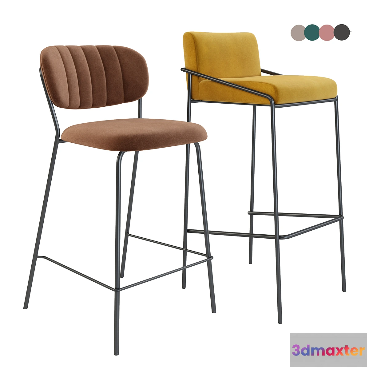 1450128 - Bar stool Velvet Lev. Bar stool Carol. 3D Max