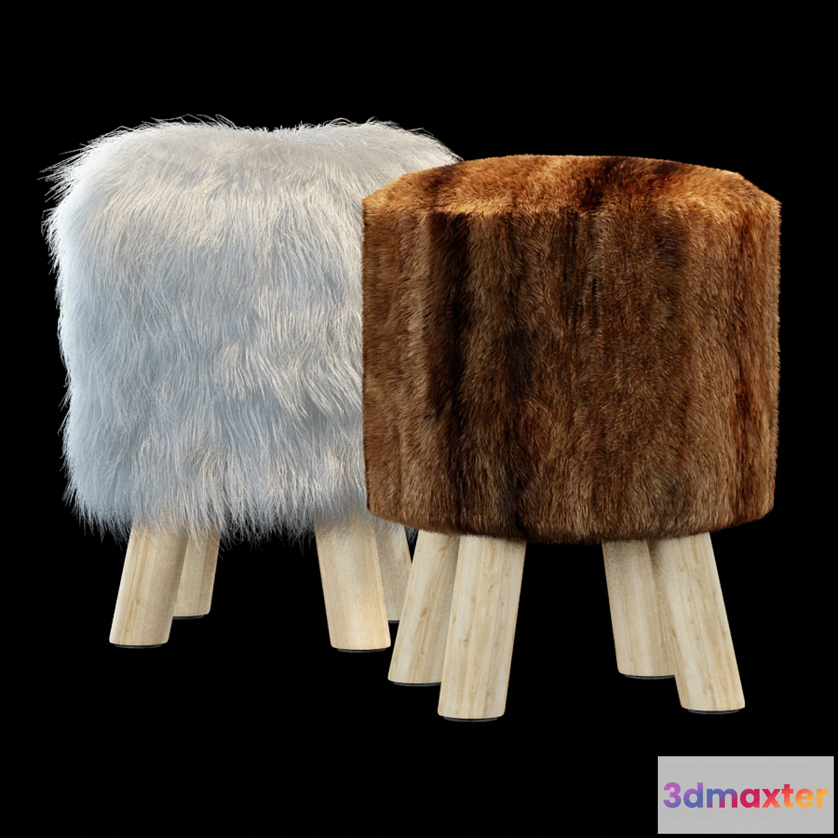 1450596 - Faux Fur Stool 3D Max