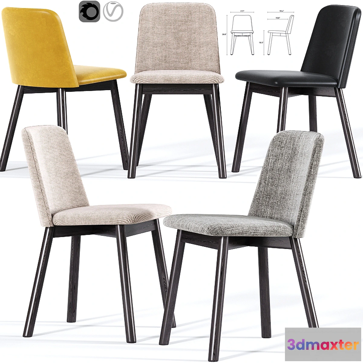 1452238 - Chip dining chair 3D Max