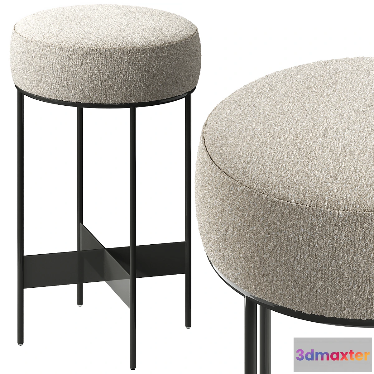 1452788 - Meyer Dark Pewter Metal Counter Stool 3D Max