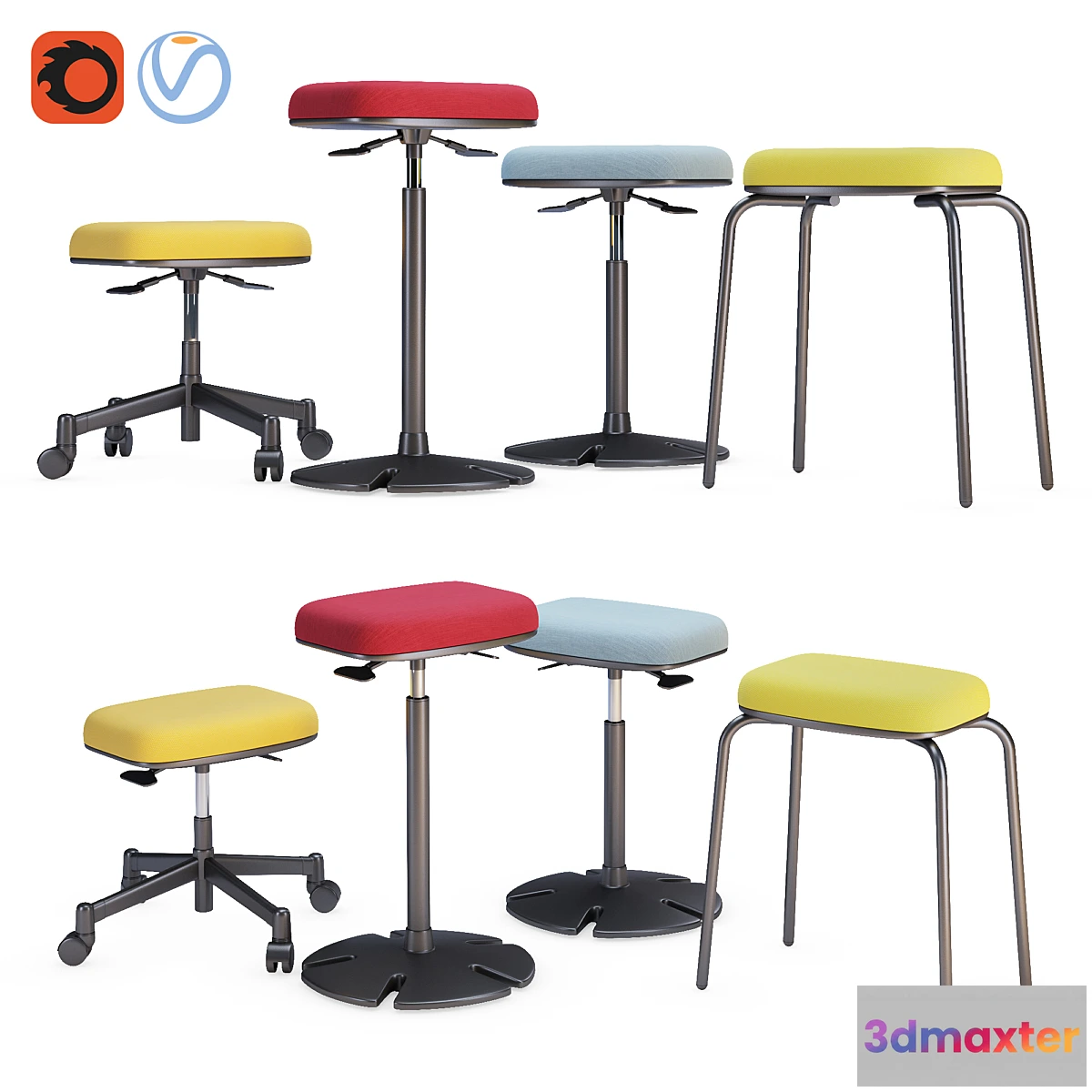 1453174 - Steelcase - B - Free Sit Stand Collection 3D Max