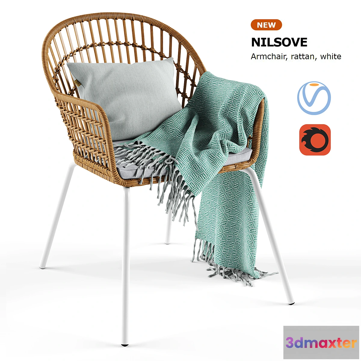 1453428 - Armchair Rattan Nilsove Ikea 3D Max