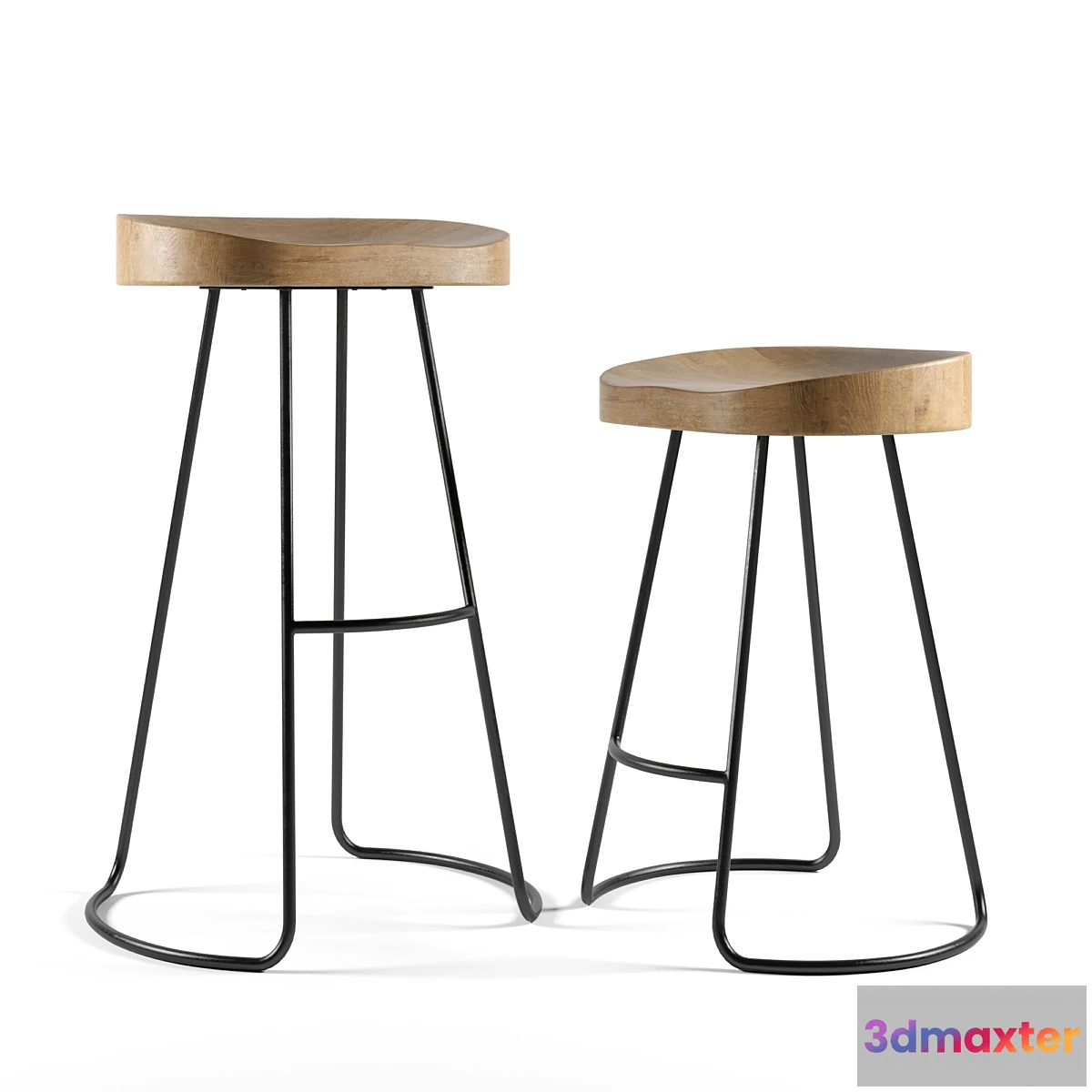 1456576 - Restoration Hardware 1950s Bar And Counter Stool 3D Max