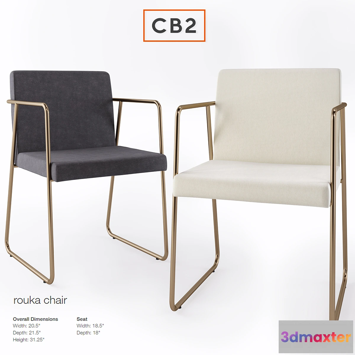 1457548 - CB2 Rouka chair 3D Max