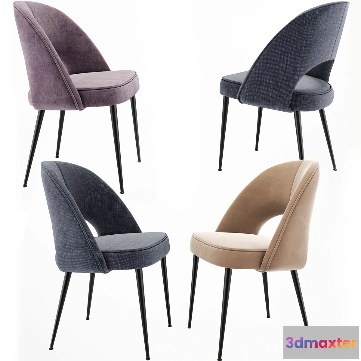 1457562 - Brass Dining Chair Set 3D Max