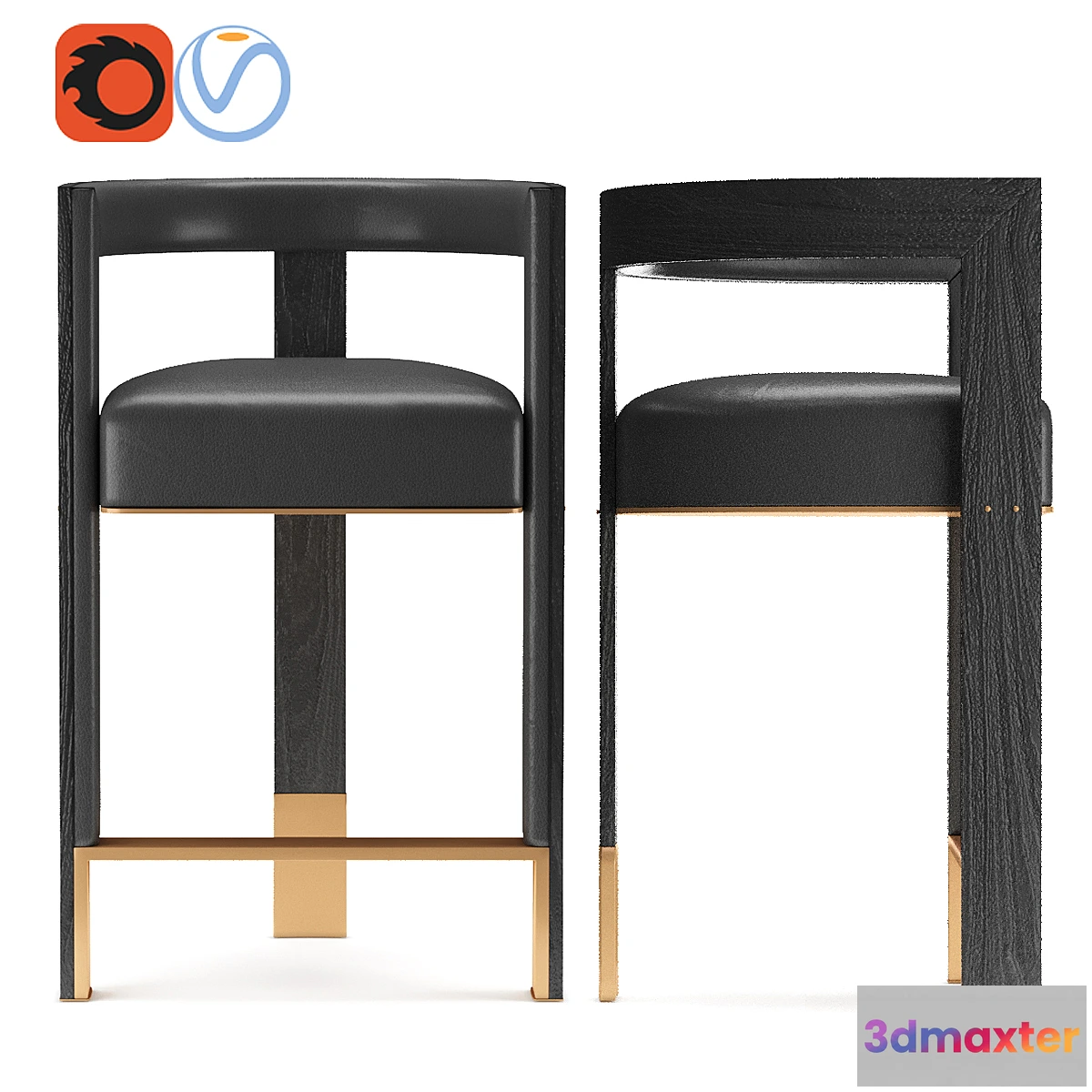 1458724 - Brooklyn bar chair 3D Max