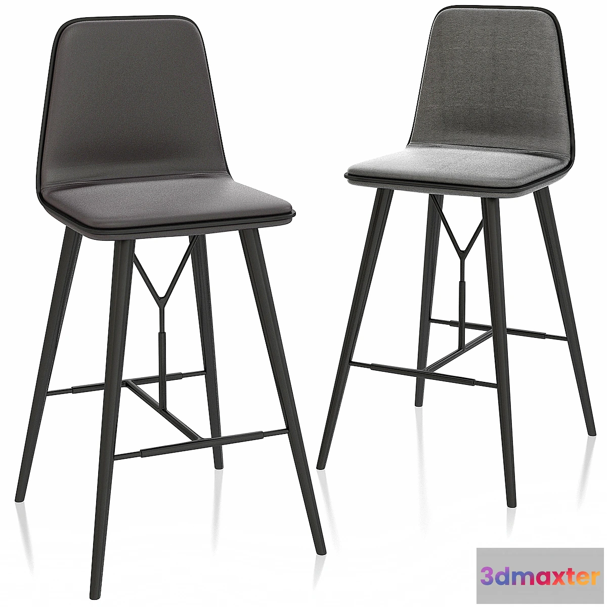 1458760 - Spine Wood Base Barstool 3D Max