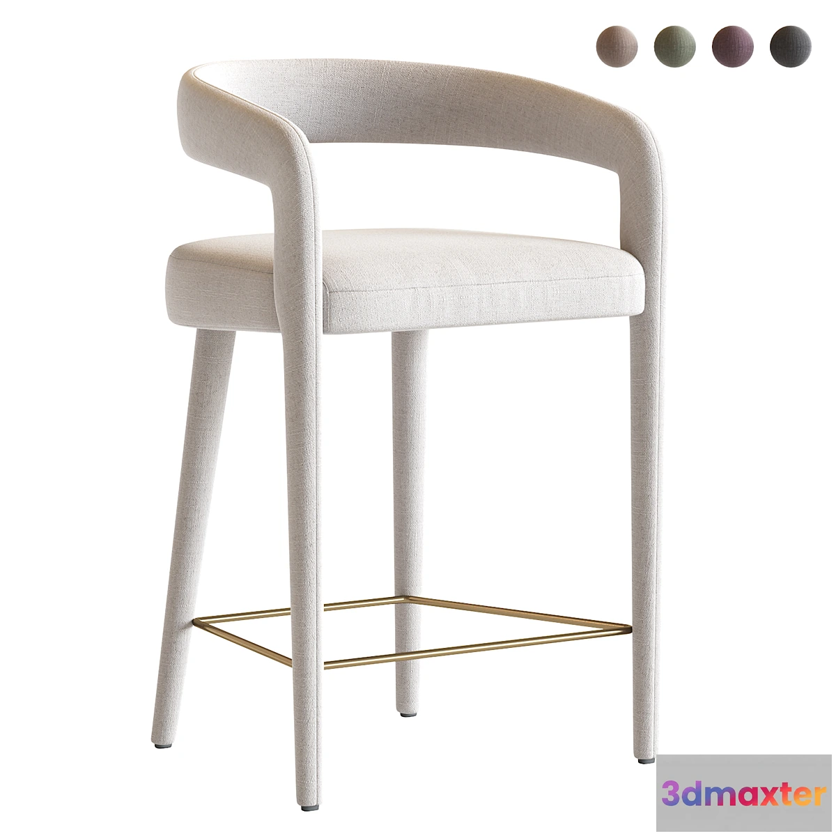 1460498 - LISETTE WHITE COUNTER STOOL 3D Max