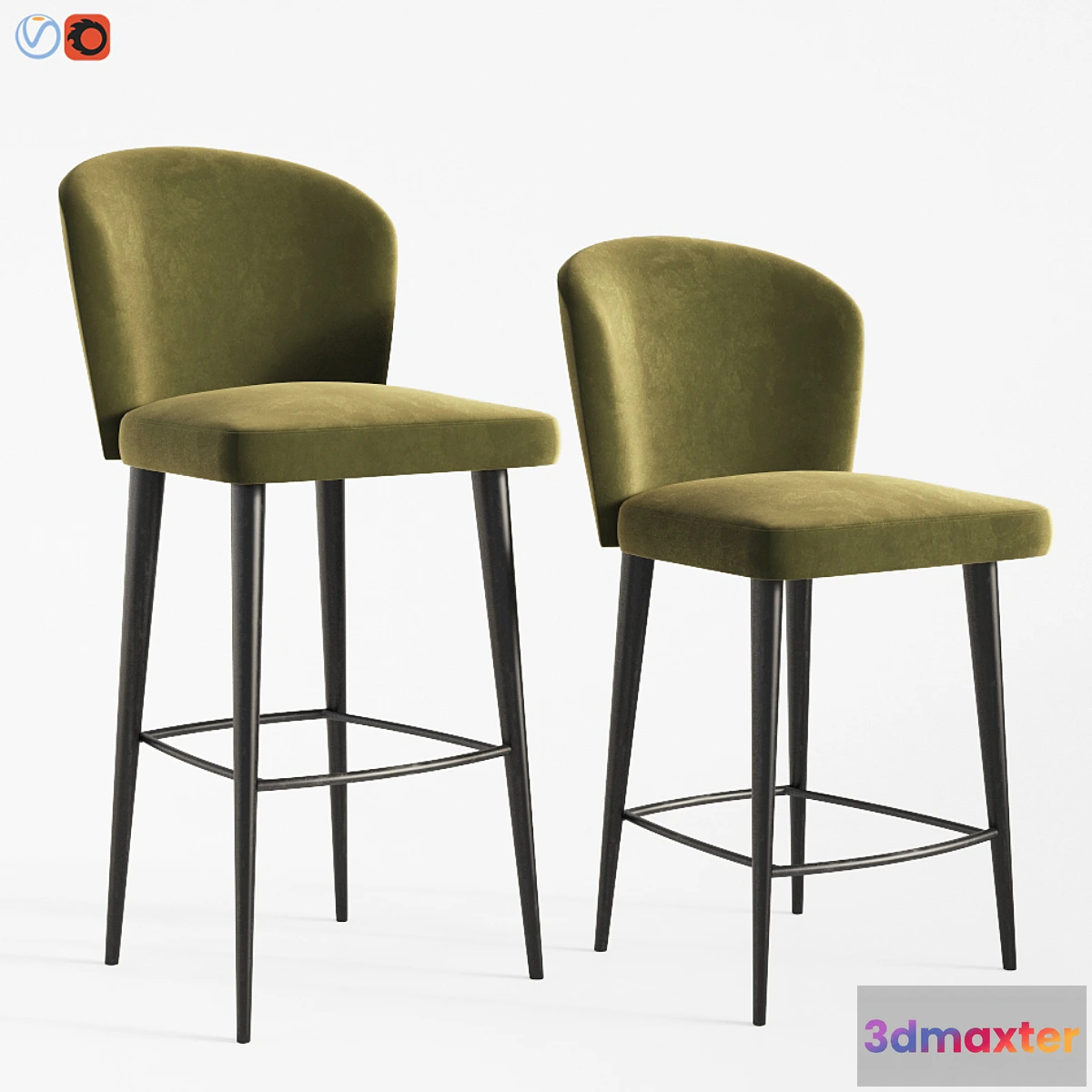1461356 - Minotti Aston - Barstool and Counter Stool 3D Max