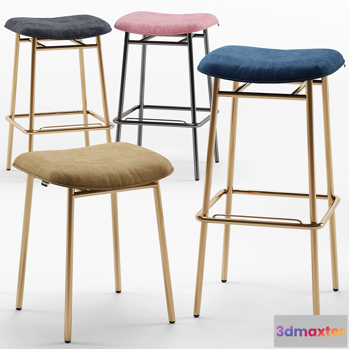 1461892 - Fifties Backless Bar Stool - Calligaris 3D Max
