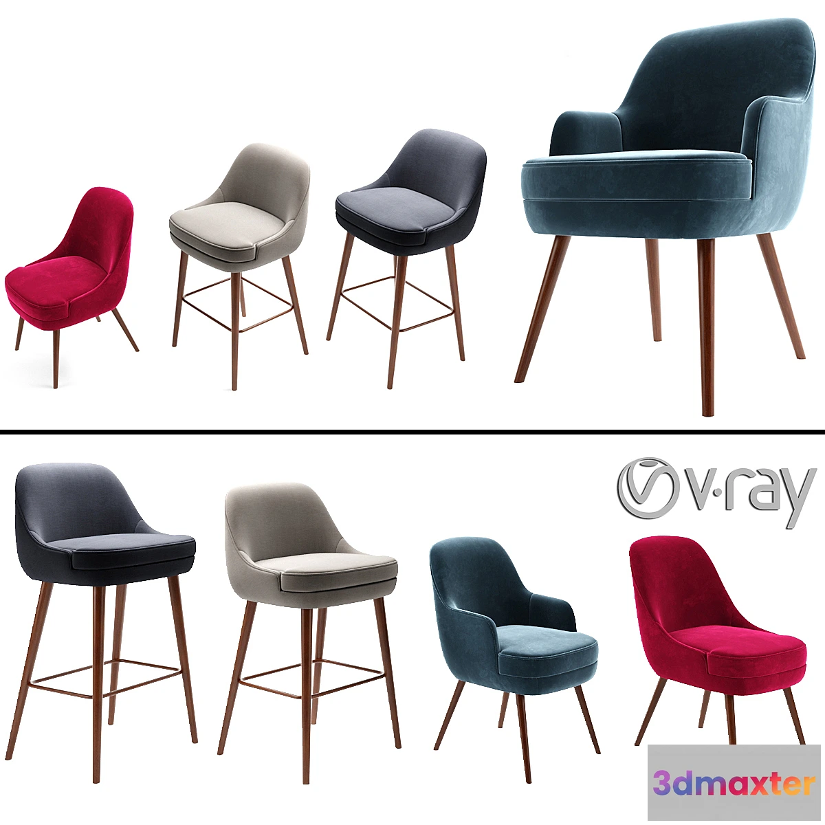 1465482 - 375 Walter Knoll Counter Bar Stool Dining & Side Chair 3D Max