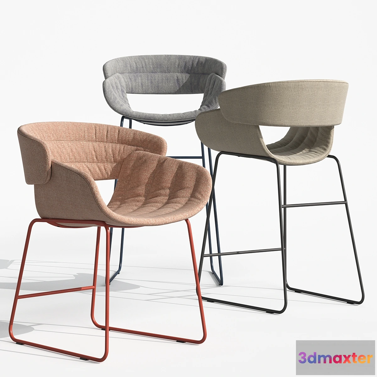 1467738 - Racer Dining Chair Racer Counter Stool Racer Barstool 3D Max