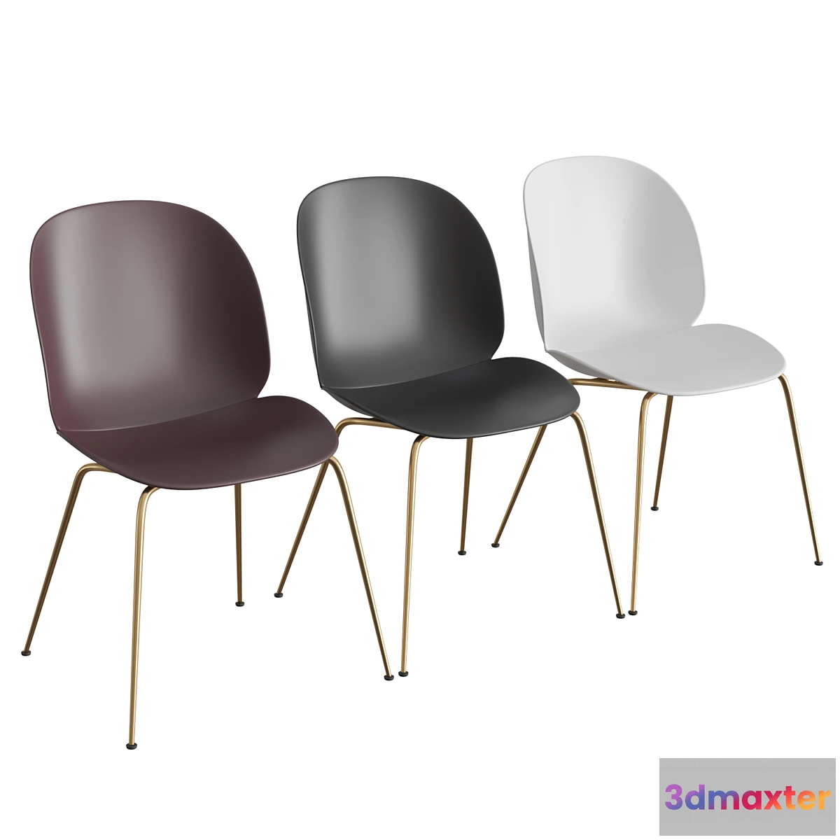 1469988 - Beetle Dining Chair Un-Upholstered Conic Base 3D Max