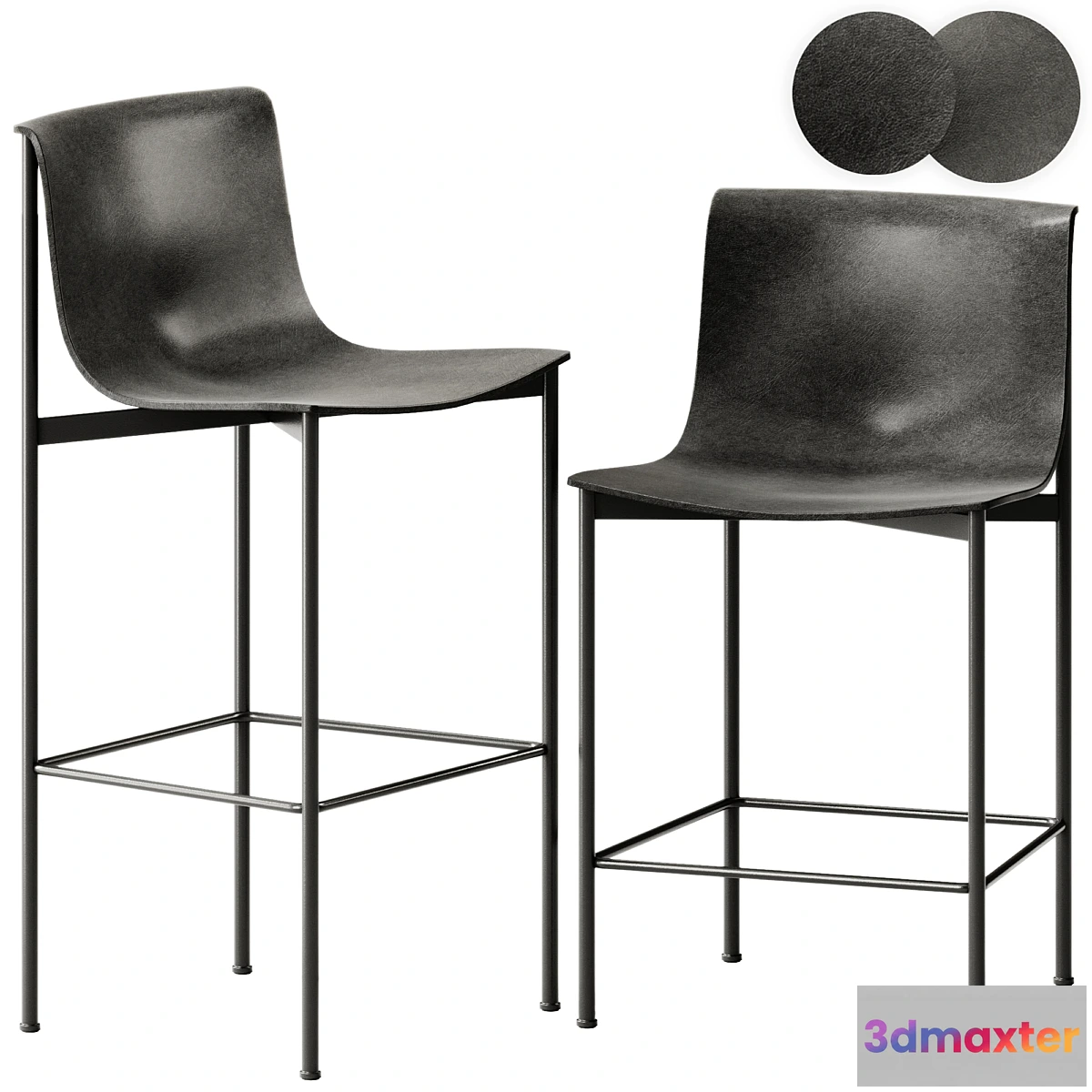 1475054 - Lema Ombra Leather High Stool 3D Max