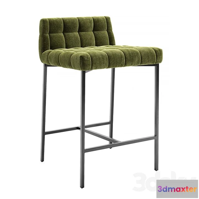 1539805 - CB2 Gabe Pesto Tufted Low Back Counter Stool 3D Max