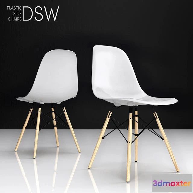 1542685 - Eames DSW plastic side chair 3D Max