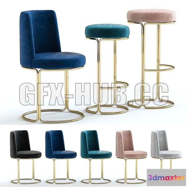 1543739 - West Elm Cora Chairs 3D Max