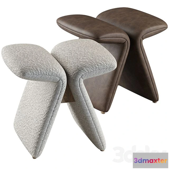 1548347 - Butterfly stool leather and boucle 3D Max