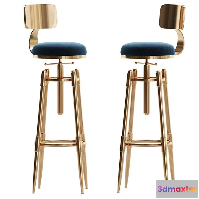 1553723 - Adjustable Counter Height Bar Stools 3D Max