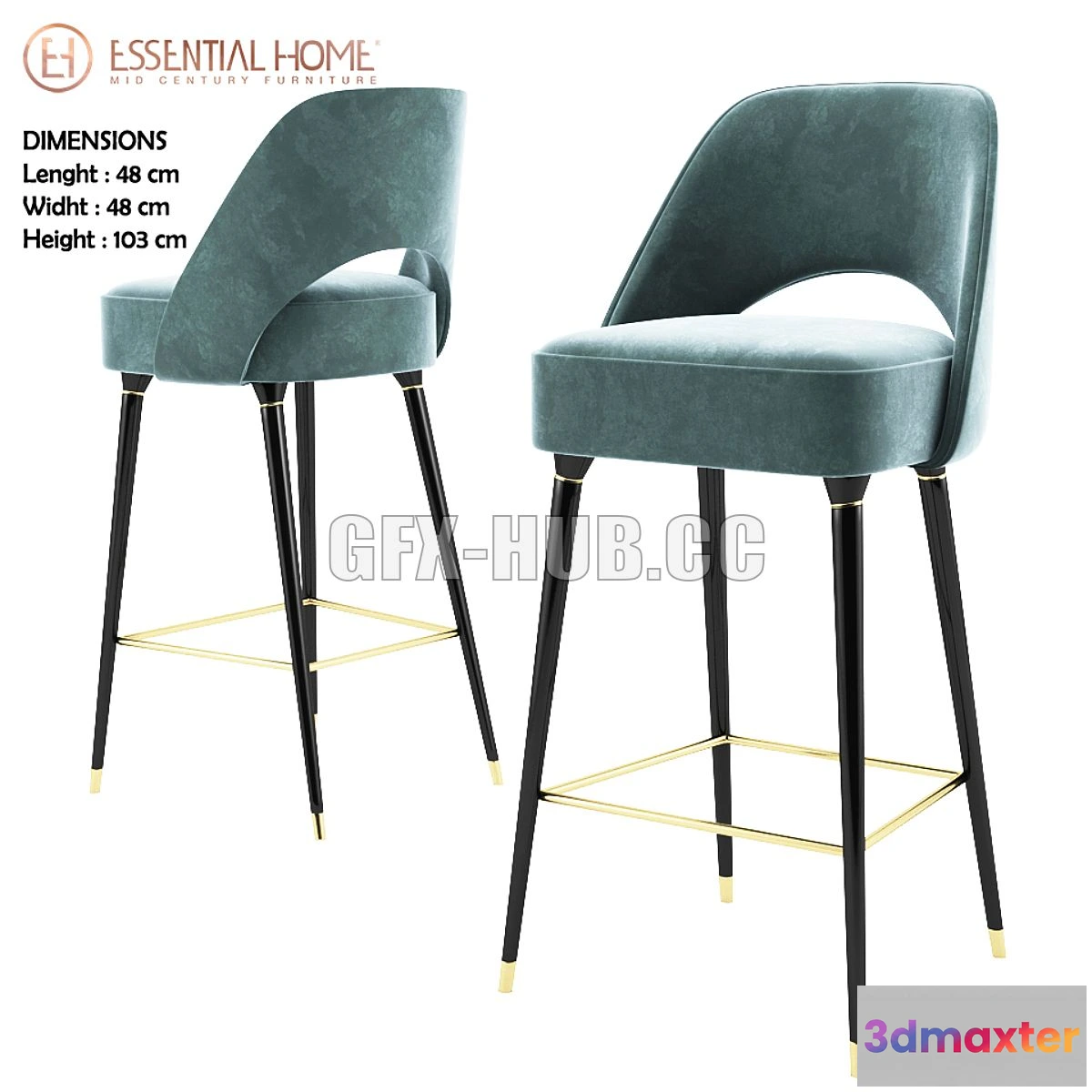 1565682 - Collins Bar Chair 3D Max