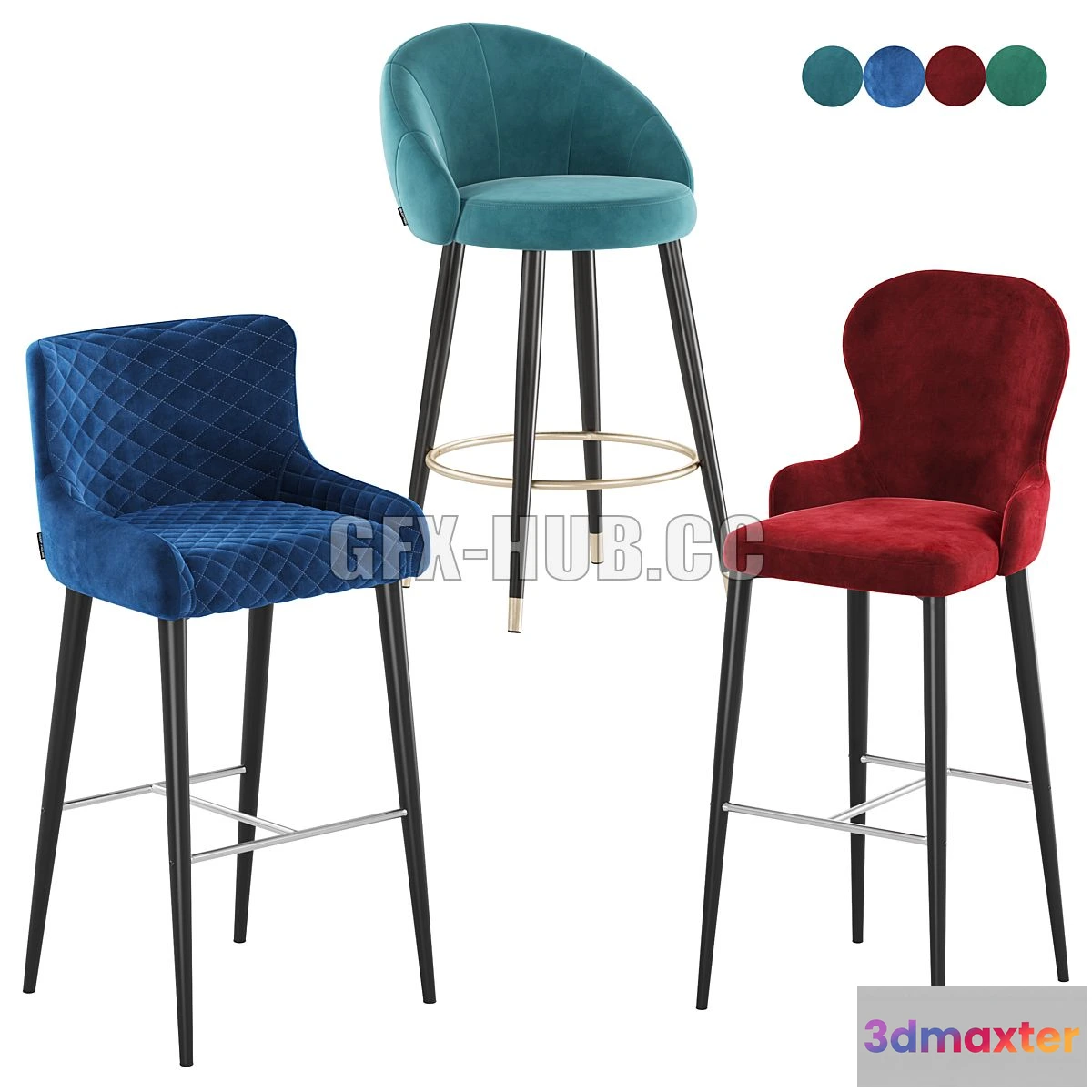 1569488 - Deephouse bar stool Cindy Ferrara Chamonix 3D Max