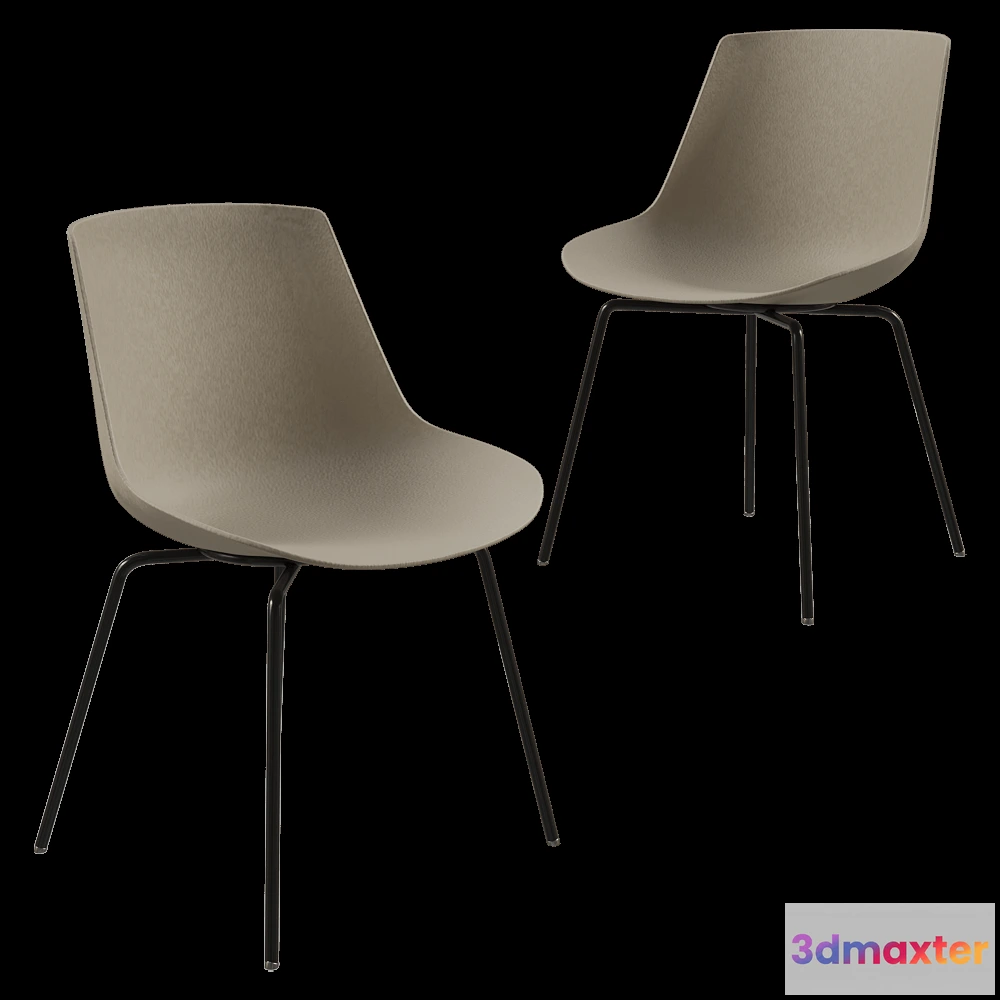 1619506 - MDF Italia - Chair Flow 4 legged base 3D Max