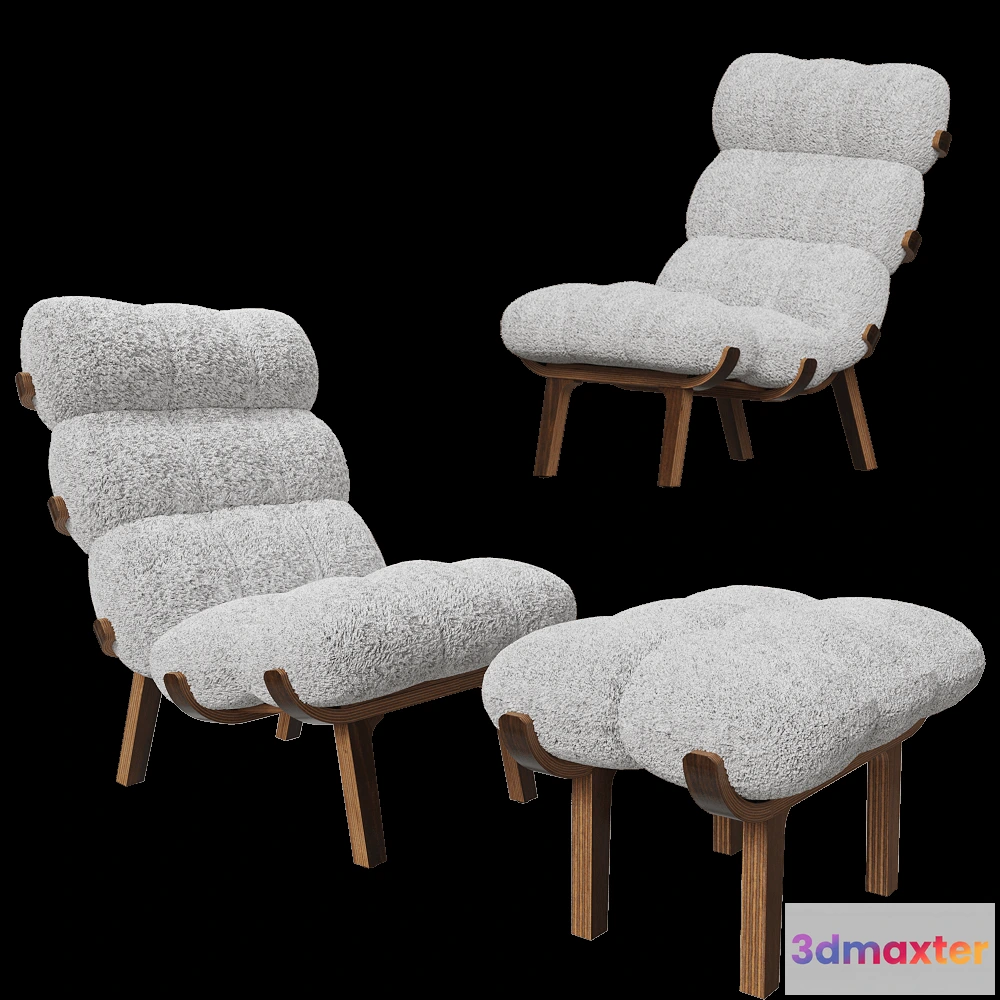 1619972 - SOLLEN - Chair & footstool CLOUD 3D Max