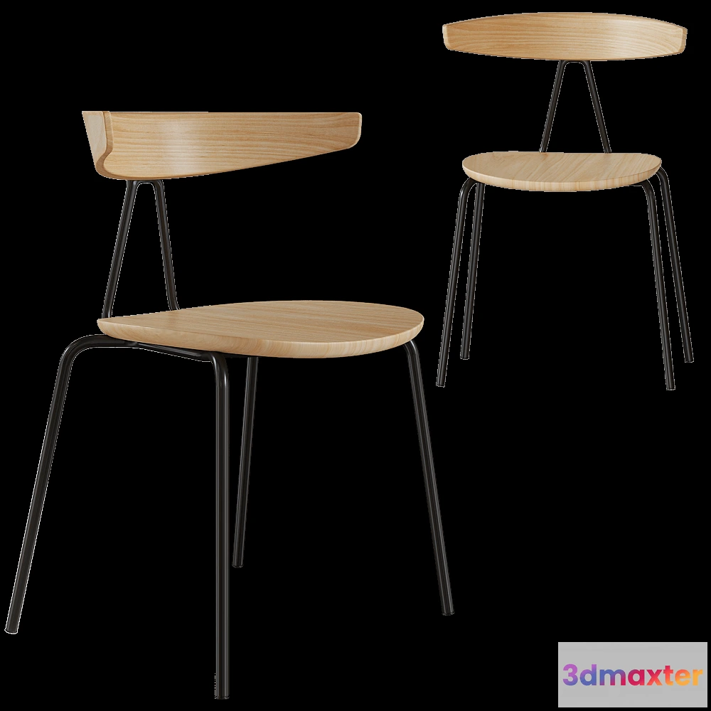 1621972 - Verges - Chair Compass with metallic legs - stackable 3D Max