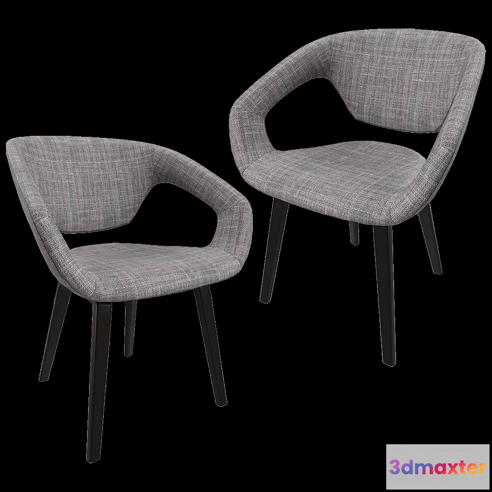 1622084 - Zuiver Group   - Chair Flexback black grey 3D Max