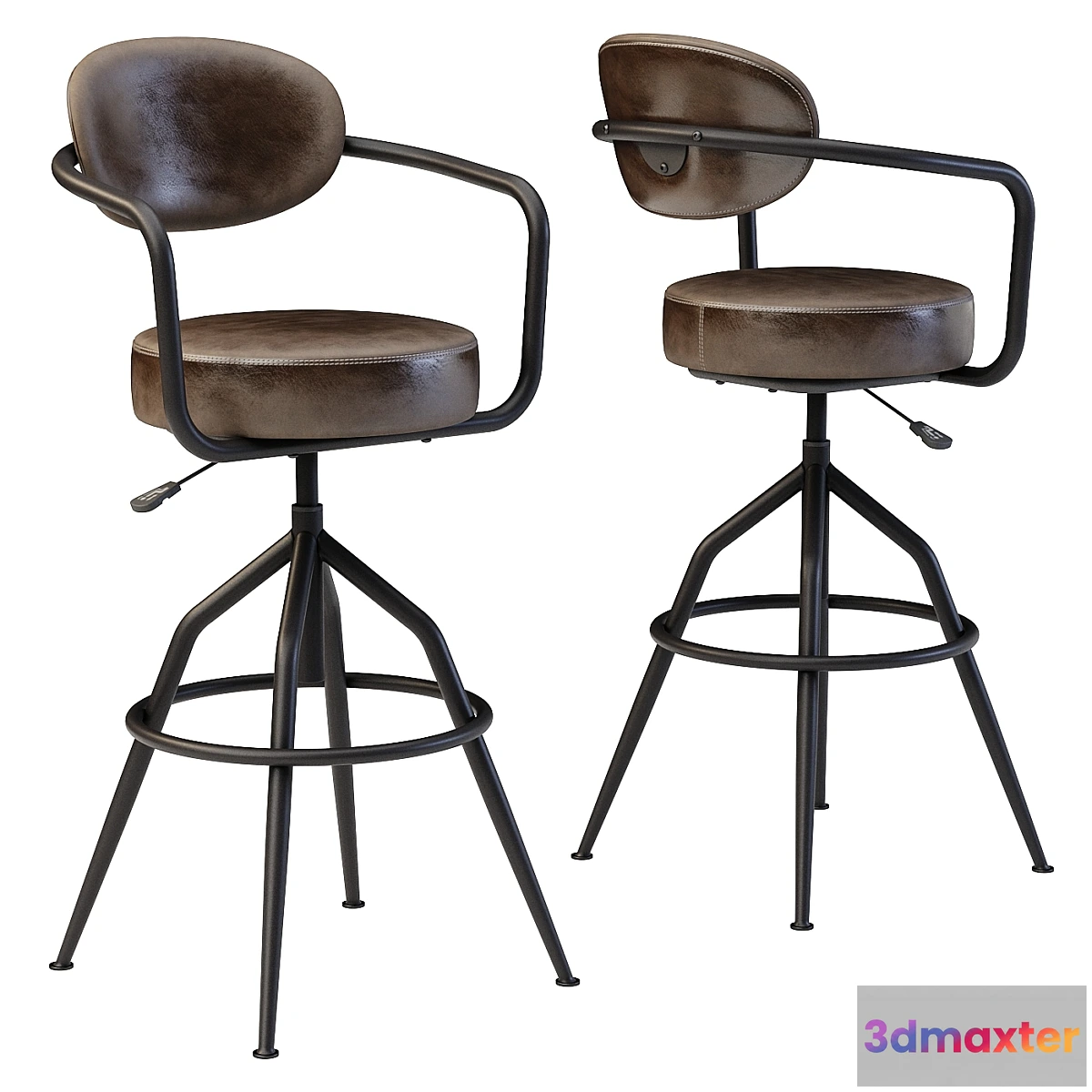 554501 - Industrial style swivel bar stool