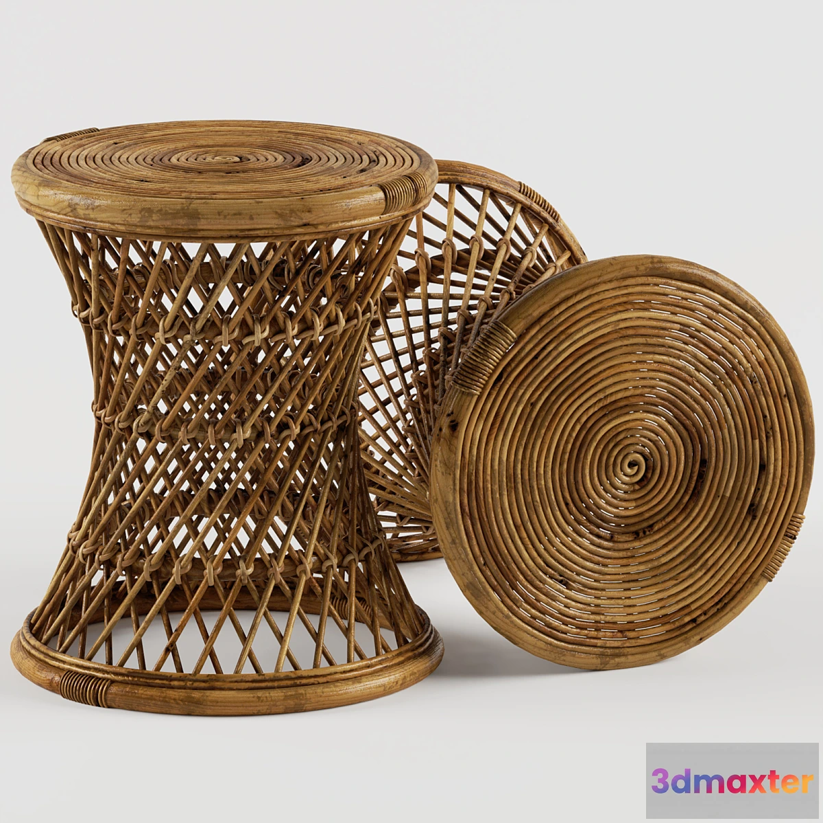 557095 - Calero Rattan Round Stool TAN