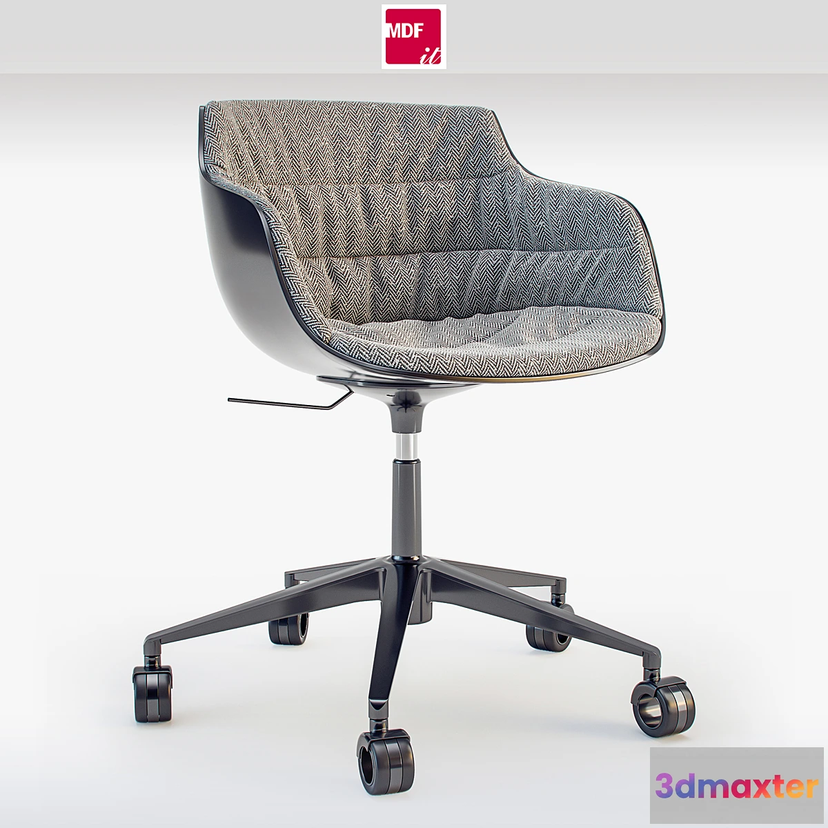 585440 - MDF italia chair Flow SLIM padded 5-Point Star Base on Castors