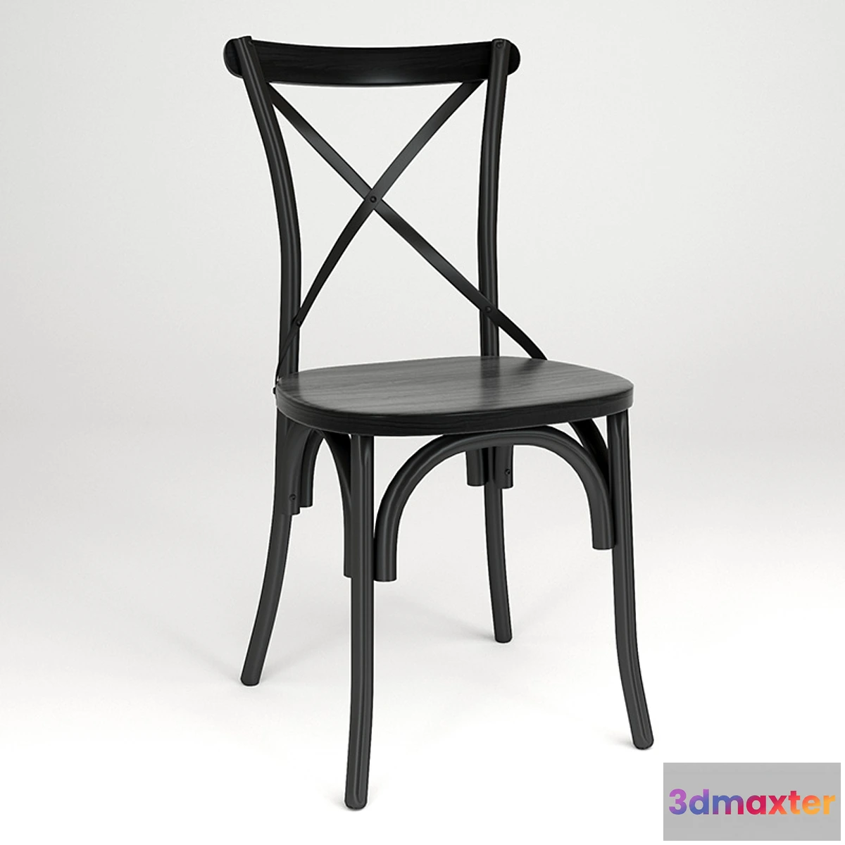 587608 - Chair BELLA CROSS black + ebony