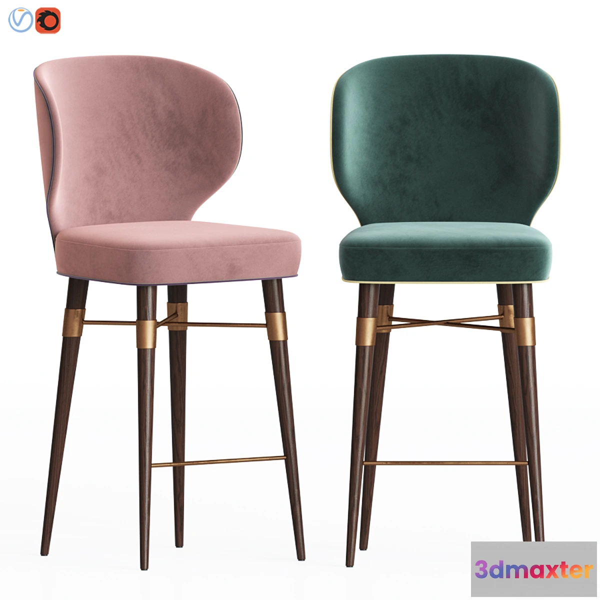 610755 - Louis Mid-Century Bar Chair by Ottiu