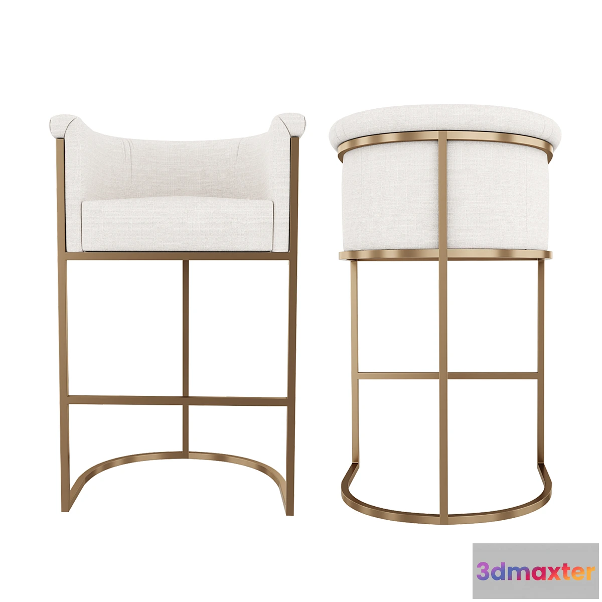 611007 - Bar stool Wexler Barrelback Fabric