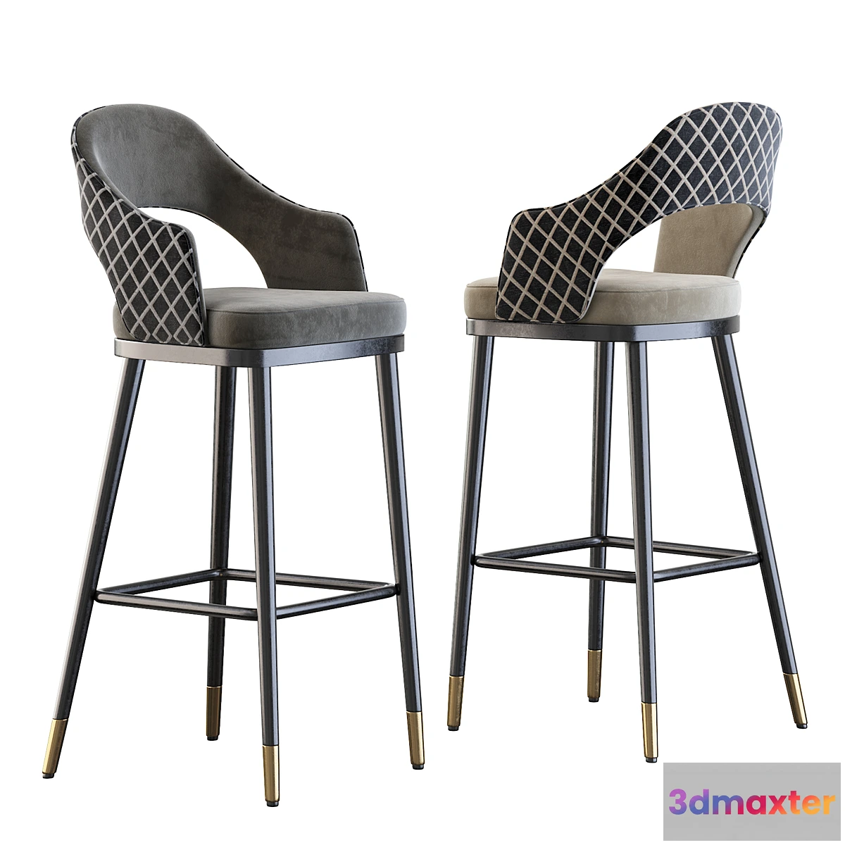 611035 - High Quality Solid Wood Soft Stainless Steel Barstool