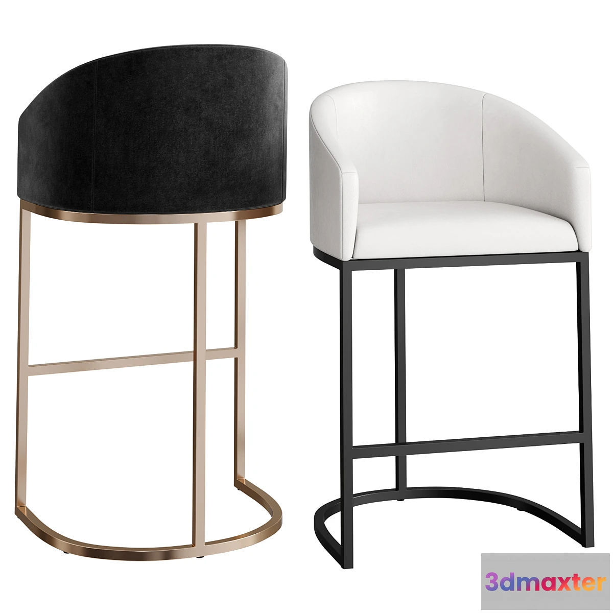 611415 - RH Emery Barrelback Slope Bar & Counter Stool